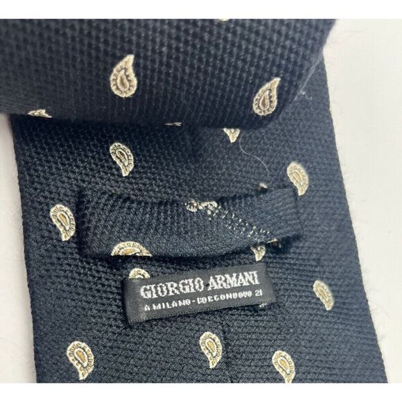 Giorgio Armani - A Milano Borgonuovo 21‎ 100% Silk Tie Paisley Handmade in Italy - Picture 4 of 7